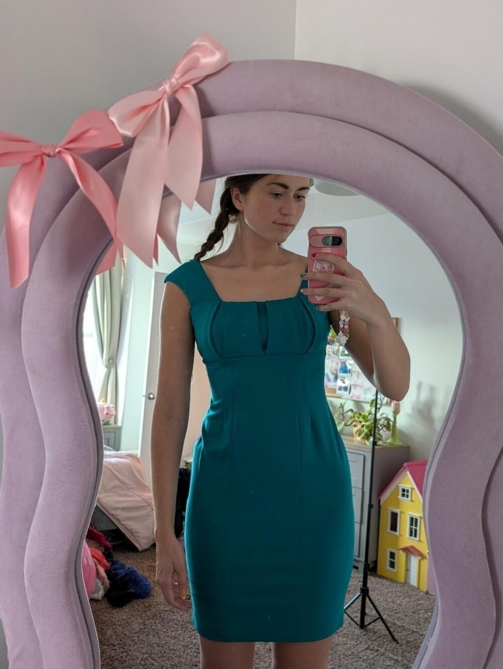 Calvin Klein Teal Semi Formal Midi Dress Size 4